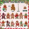 Assorted Rubber Gingerbread Figurines Ornaments for Christmas Tree Decorations, Christmas Gingerbread Man Ornaments
